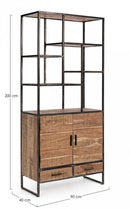 Libreria 2 Ante 2 Cassetti 90x40x200h cm Elmer -2