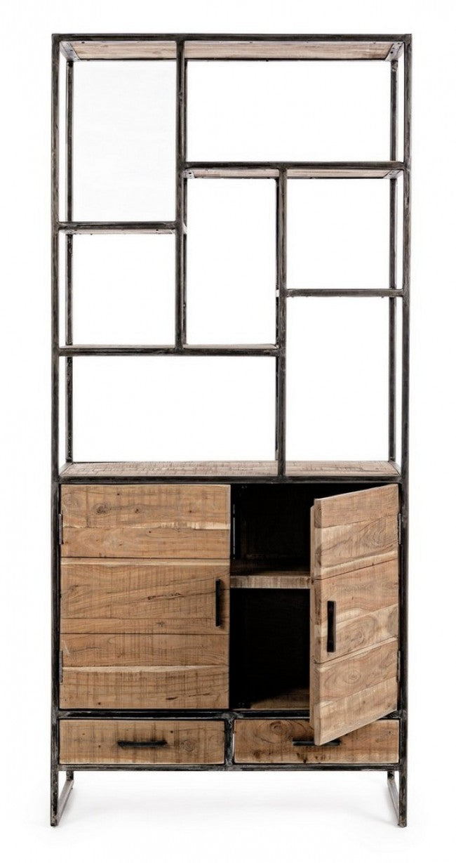 Libreria 2 Ante 2 Cassetti 90x40x200h cm Elmer -5