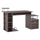 Bureau pour PC 152x60x88 cm effet bois marron foncé