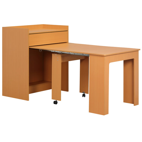 Table à Manger Pliante pour 5 Personnes 84x180x100 cm en Aggloméré et Bois Couleur Acier prezzo