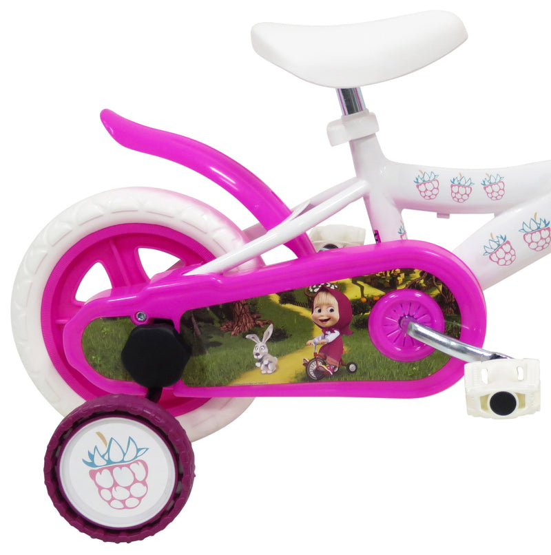 Bicicletta per Bambina 10" 1 Freno Gomme in EVA Masha e Orso Bianca-2