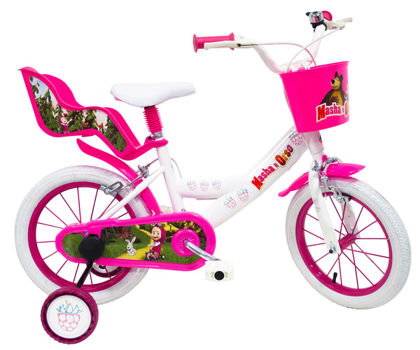 prezzo Vélo pour Fille 16" 2 Freins Masha et Ours Blanc