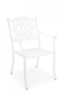 Set 4 Sedie da Giardino 65x60x92h cm con Braccioli Ivrea Bianco-2