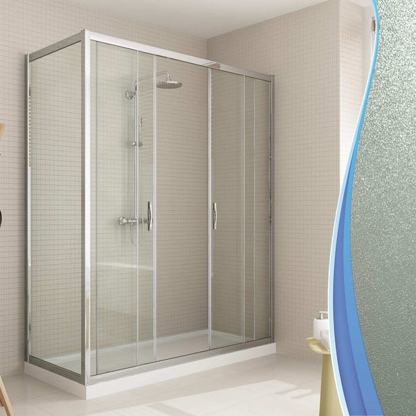 prezzo Cabine de Douche Rectangulaire 2 Portes Coulissantes en Cristal Transparent 6mm H198 Fosterberg Viborg Duo Différentes Tailles