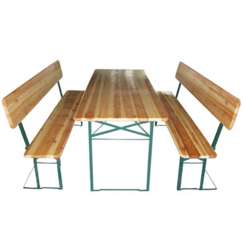 Ensemble Brasserie Table + 2 Bancs avec Dossier 80X220X76 pour Salon de Jardin  acquista