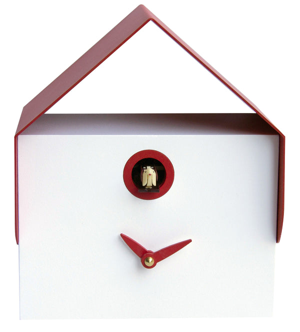 Horloge Coucou Murale et de Table 19,5x23x14 cm Pirondini Italia Dotto Blanc et Rouge sconto