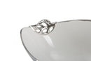 Svuota Tasche Apple Pod Picc. 18x15x7 cm in Ceramica Bianco e Argento-5