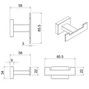 Set 2 Appendini Bagno con Doppio Gancio in Acciaio Cromato Bonussi-4