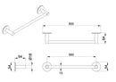 Portasciugamani da Parete 40 cm Ø14 mm Bonussi Cromato-2