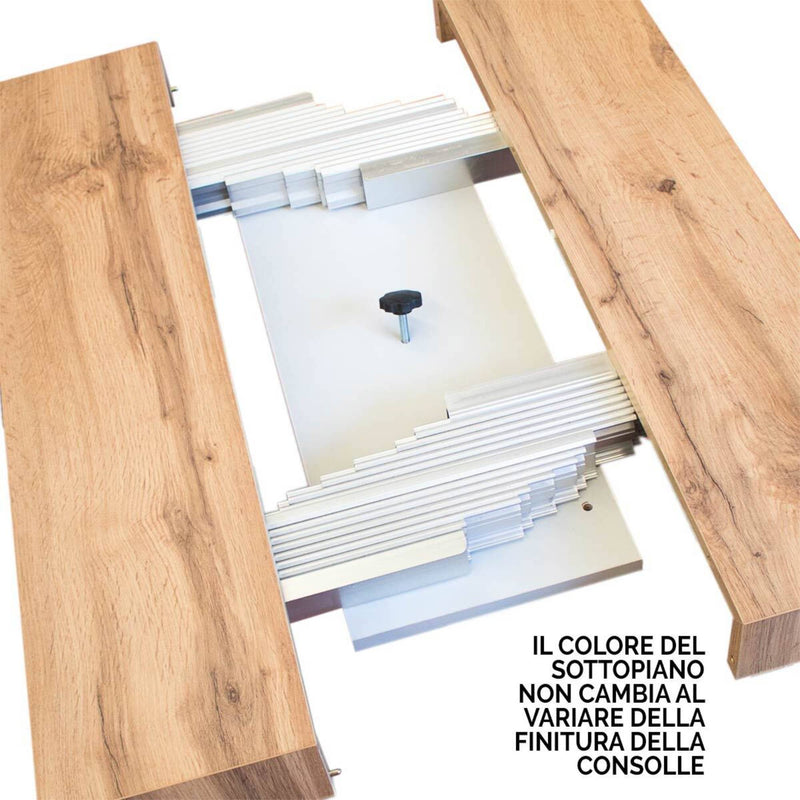 Consolle Allungabile in Legno e Ferro H77x40x90/300cm Elettra Bianco Frassino Classica-5