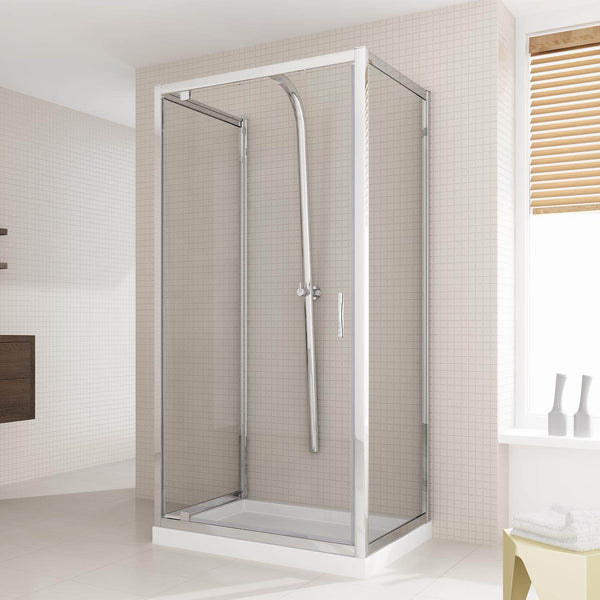 prezzo Cabine de Douche 3 Côtés 1 Porte Battante En Cristal Opaque 6mm H198 Fosterberg Aalborg Trio Différentes Tailles