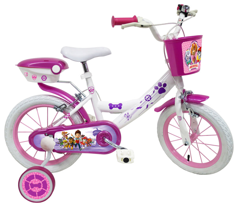 Bicicletta per Bambina 14" 2 Freni  Paw Patrol Skye Everest Bianca-1