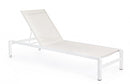 Set 4 Lettini Prendisole da Giardino 78x195x90h cm con Ruote Konnor Bianco -2