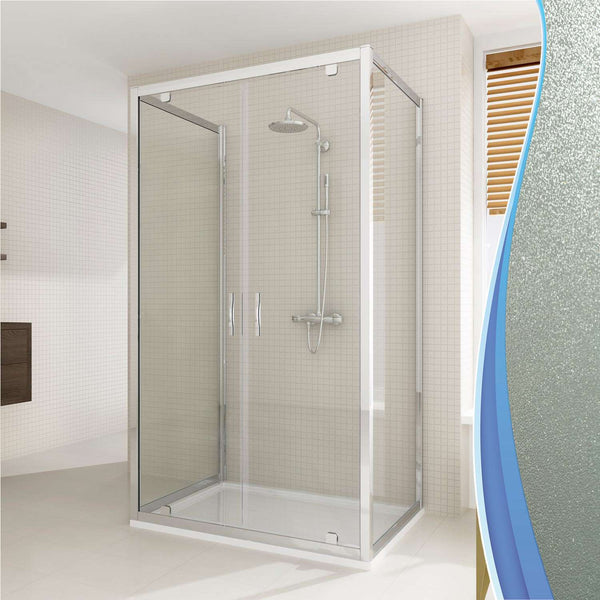 online Cabine de Douche 3 Côtés 2 Portes Battantes En Cristal Opaque 6mm H198 Fosterberg Aalborg Trio Différentes Tailles