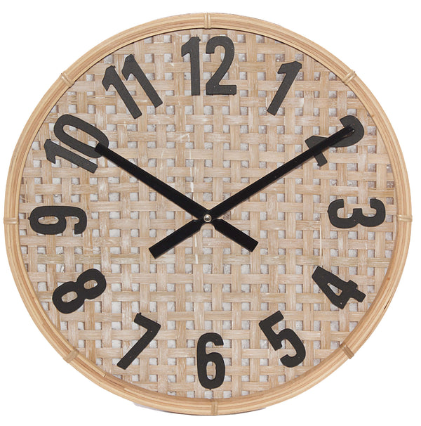 Horloge Murale Ø40 cm en MDF et Rotin Marron acquista