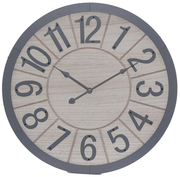 online Horloge Murale Ø50 cm en Mdf et Métal Bleu Clair/Gris