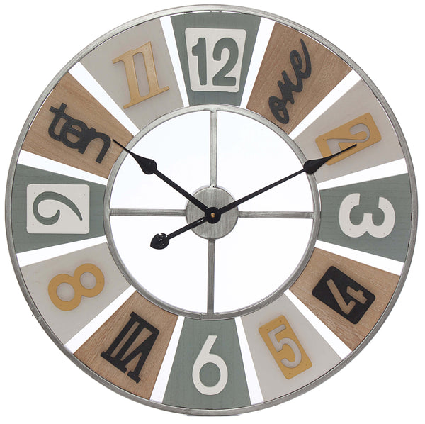 sconto Horloge Murale « Gears » Ø60 cm en MDF Multicolore