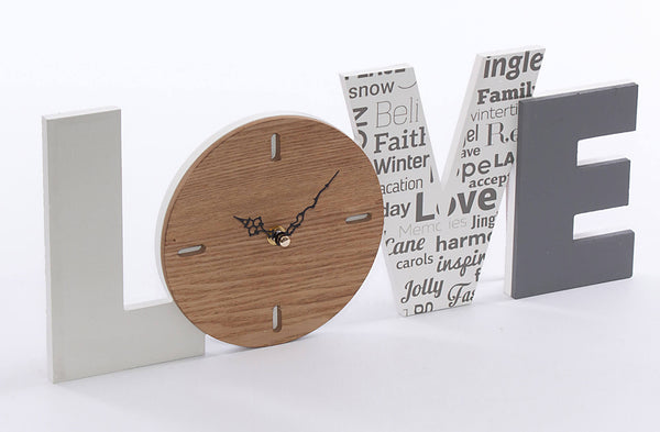 prezzo Horloge murale « Love » 45xH18,5 cm en MDF multicolore