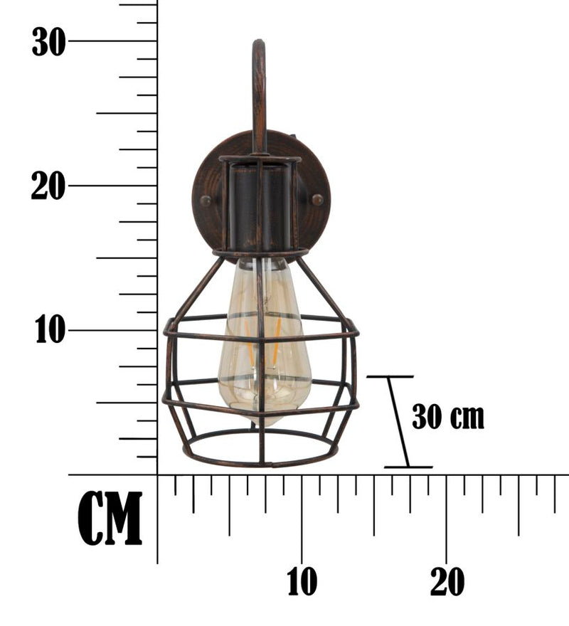 Lampada da Muro Industry 32x14x30 cm in Ferro-8