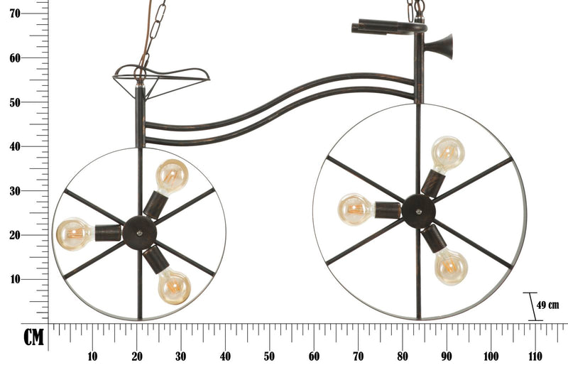 Lampadario Bicicletta 110x49x69 cm in Ferro-9