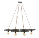 Lampadario Indust Circle 6 Luci 110x60x6 cm in Ferro-1