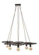 Lampadario Indust Circle 6 Luci 110x60x6 cm in Ferro-3