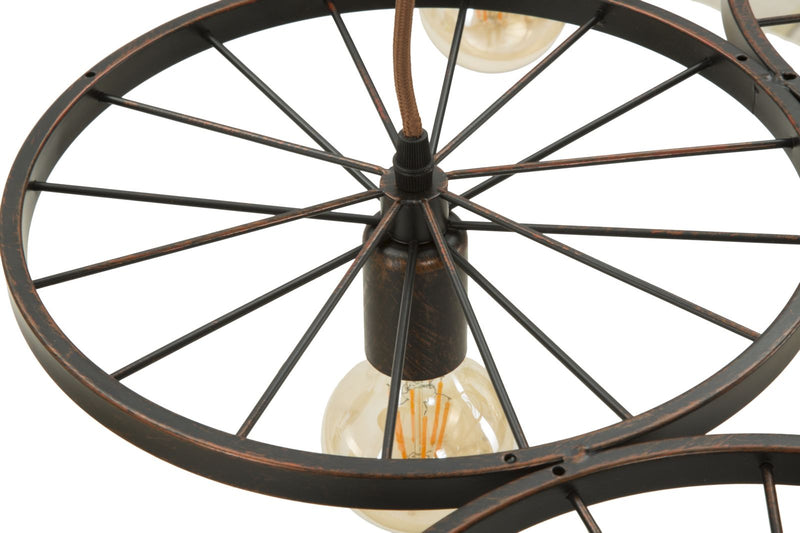 Lampadario Indust Circle 6 Luci 110x60x6 cm in Ferro-6