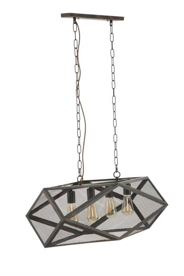 Lampadario Cage 75x27x28 cm in Ferro-2