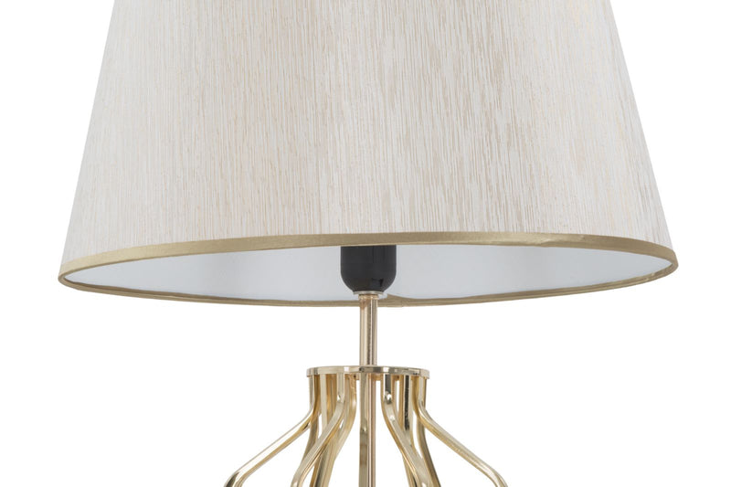 Lampada da Terra Glam x Ø40x170 cm in Ferro Plastica e Poliestere Oro e Crema-4