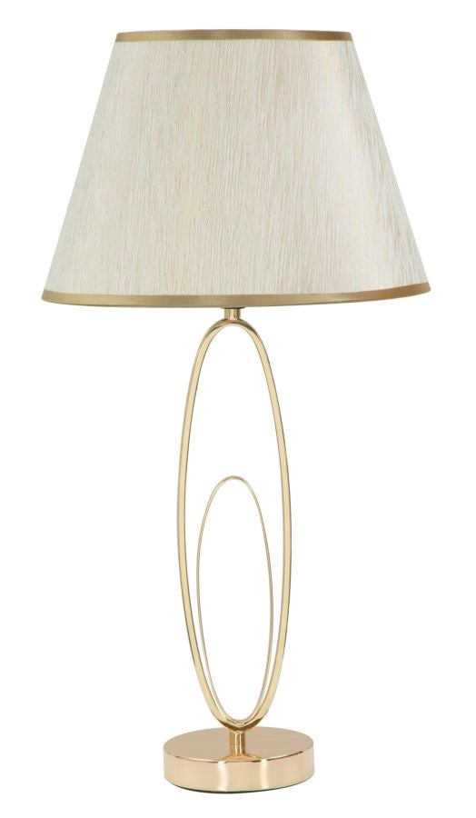 Lampada da Tavolo Glam Flush Ø30x58 cm in Ferro e Poliestere Oro e Crema-1