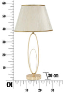 Lampada da Tavolo Glam Flush Ø30x58 cm in Ferro e Poliestere Oro e Crema-7