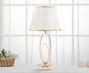 Lampada da Tavolo Glam Flush Ø24x47 cm in Ferro e Poliestere Oro e Crema-7