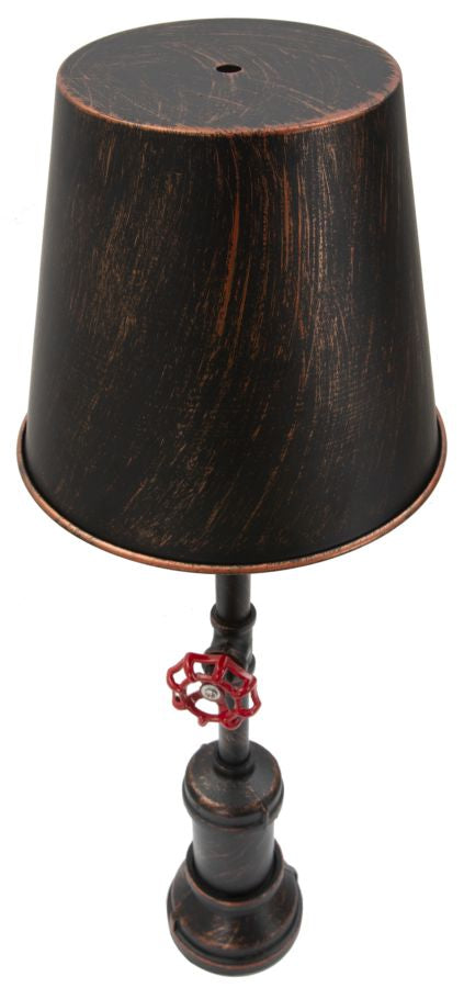 Lampada da Tavola Manhattan Simple Ø21x64 cm in Ferro Nero Rame e Rosso-3