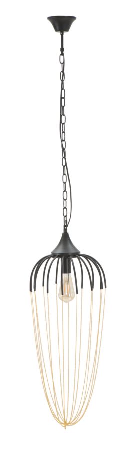 Lampadario Elegant Ø29x72 cm in Ferro Nero e Oro-1