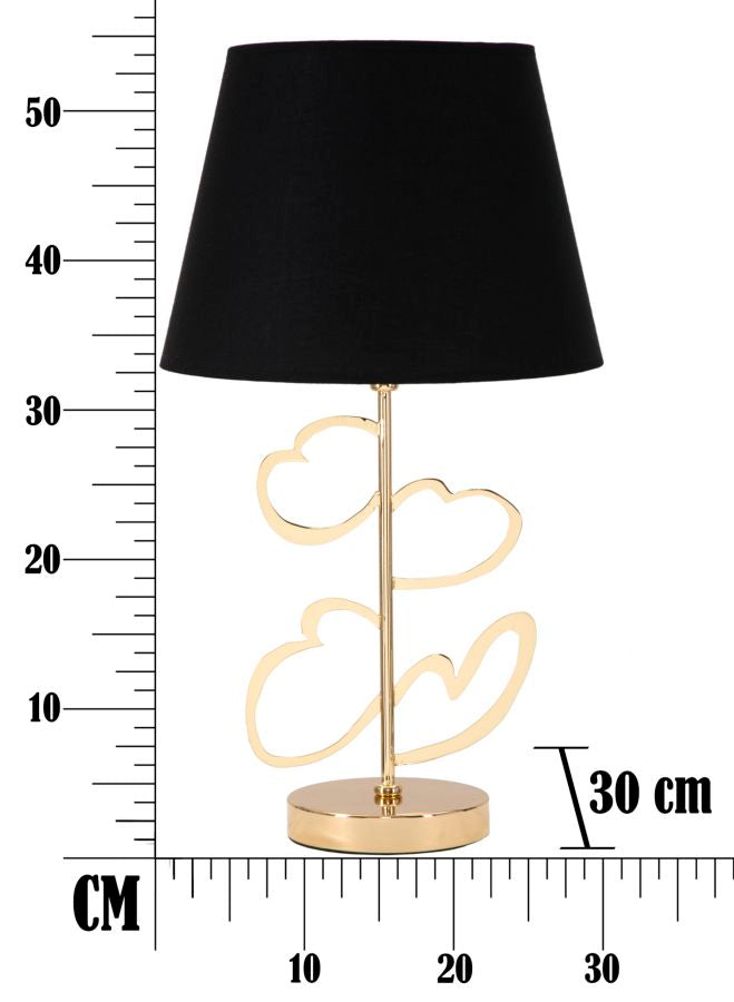 Lampada da Tavolo Glam Harts Ø30x54,5 cm in Ferro e Tessuto Nero e Oro-8