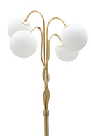 Lampada da Terra Glamy 4 Light Ø54x176 cm in Ferro e Vetro Bianco e Oro-3