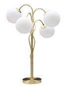 Lampada da Tavolo Glamy 4 Light Ø53x74 cm in Ferro e Vetro Bianco e Oro-1