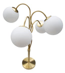 Lampada da Tavolo Glamy 4 Light Ø53x74 cm in Ferro e Vetro Bianco e Oro-6