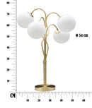 Lampada da Tavolo Glamy 4 Light Ø53x74 cm in Ferro e Vetro Bianco e Oro-8