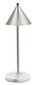 Lampada da Tavolo Gloty 18x27x53 cm in Ferro e Marmo Argento-5