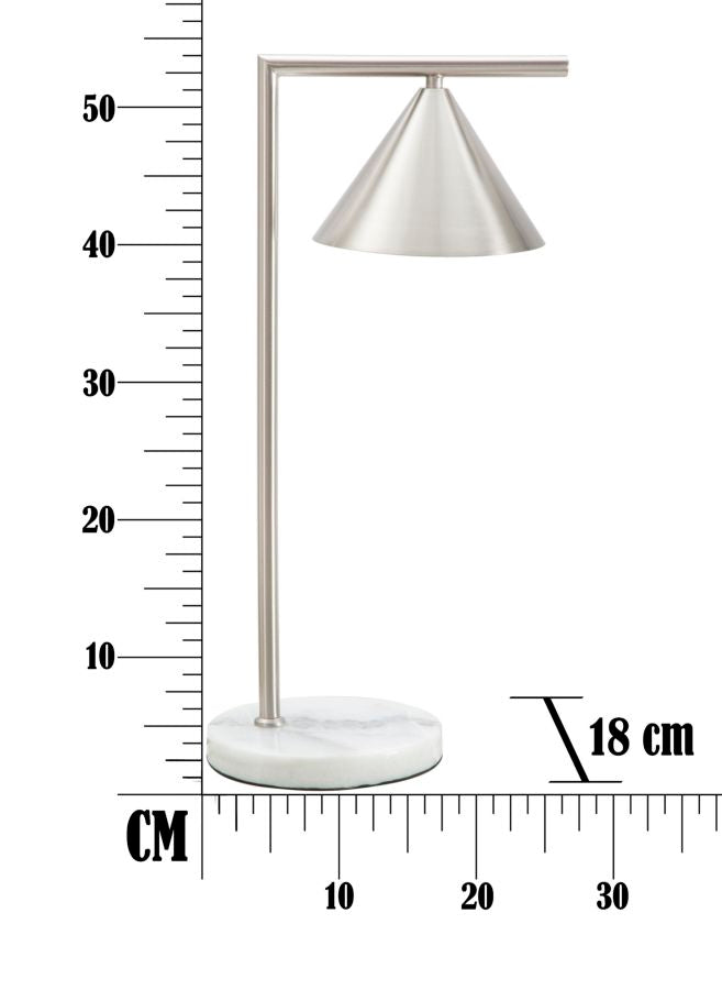 Lampada da Tavolo Gloty 18x27x53 cm in Ferro e Marmo Argento-9