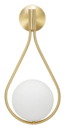 Lampada da Muro Glamy Drop 24x20x52 cm in Ferro e Vetro Oro e Bianco-1