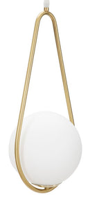 Lampadario Glamy Drop 24x20x46 cm in Ferro e Vetro Oro e Bianco-5