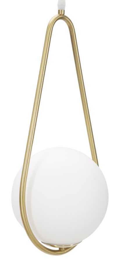 Lampadario Glamy Drop 24x20x46 cm in Ferro e Vetro Oro e Bianco-5