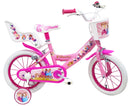 Bicicletta per Bambina 14" 2 Freni  Flower Bianca/Rosa-1