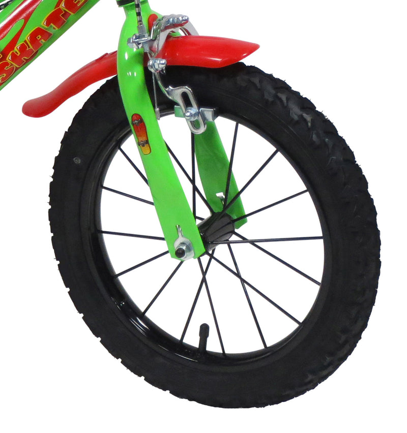 Bicicletta per Bambino 14" 2 Freni  Urban Skate Verde-3