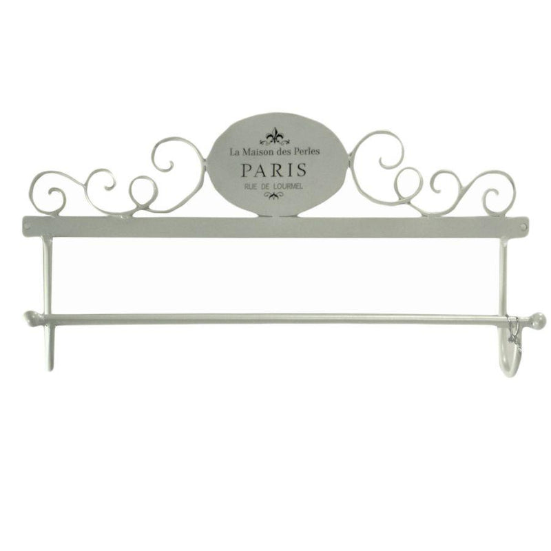 Portasciugamani da Parete 48x8xh24,50 cm in Metallo Paris Bianco-1