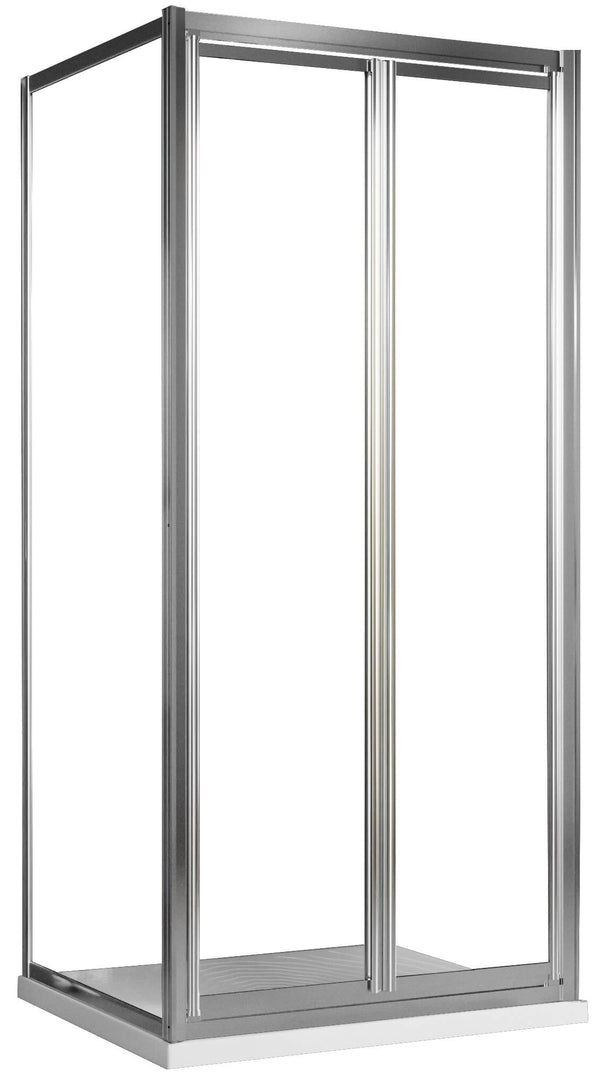 Cabine de douche d'angle 2 portes battantes en cristal transparent 4 mm H198 Fosterberg Maribo Duo Différentes tailles sconto