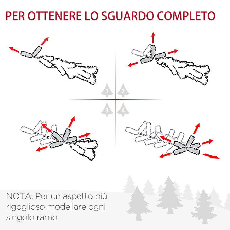 Albero di Natale Artificiale 210 cm 631 Rami Folti Verde -5