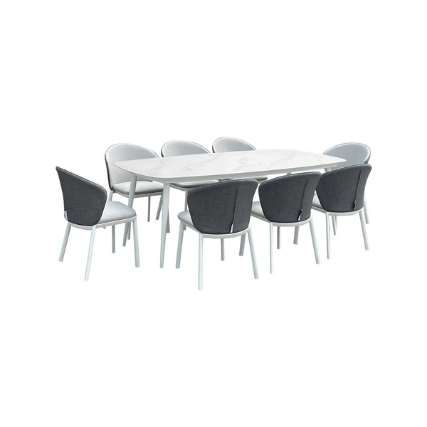 online Ensemble de table rectangulaire et 6 chaises de jardin en aluminium Freedom 180 blanc